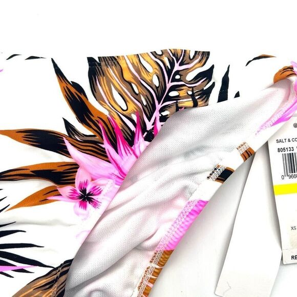 Salt + Cove Women's Tropic Time Printed Cinch-Back Bikini Bottoms Size Medium - Picture 7 of 16